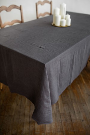 Linen tablecloth in Charcoal from AmourLinen