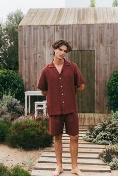 Loungewear set ASPEN in Terracotta via AmourLinen