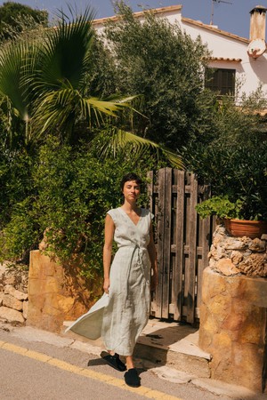 Aurora mid-length linen dress from AmourLinen