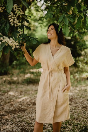 Linen wrap dress OLIVIA from AmourLinen