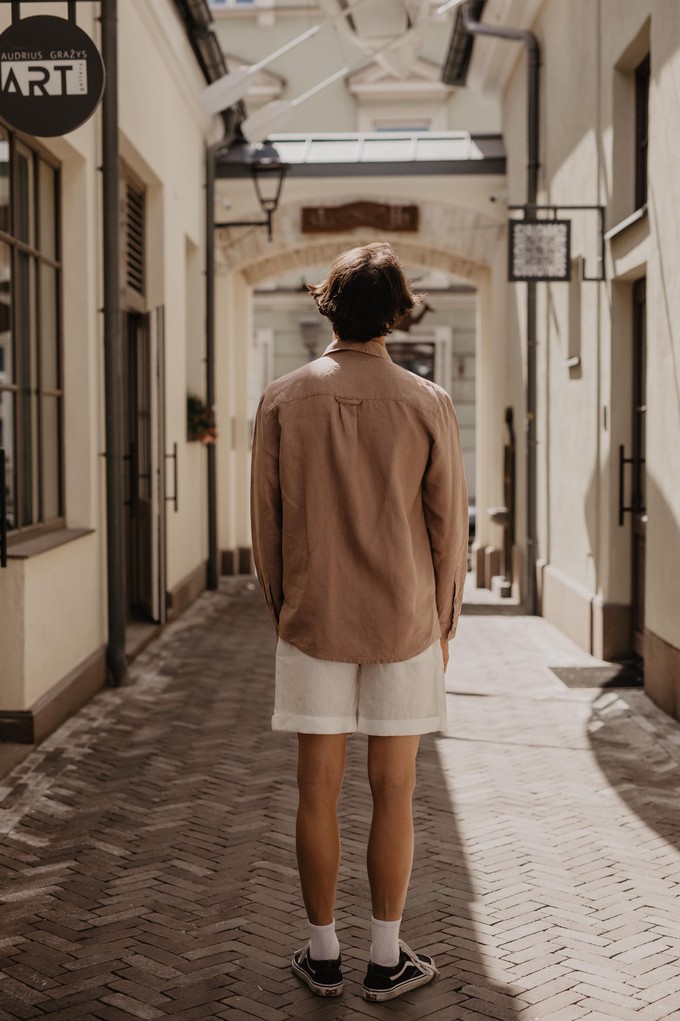 Classic linen shirt HECTOR S Rosy Brown from AmourLinen