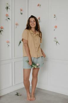 Linen shorts MIA in Mustard | sale via AmourLinen