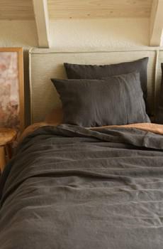 Linen pillowcase in Charcoal via AmourLinen