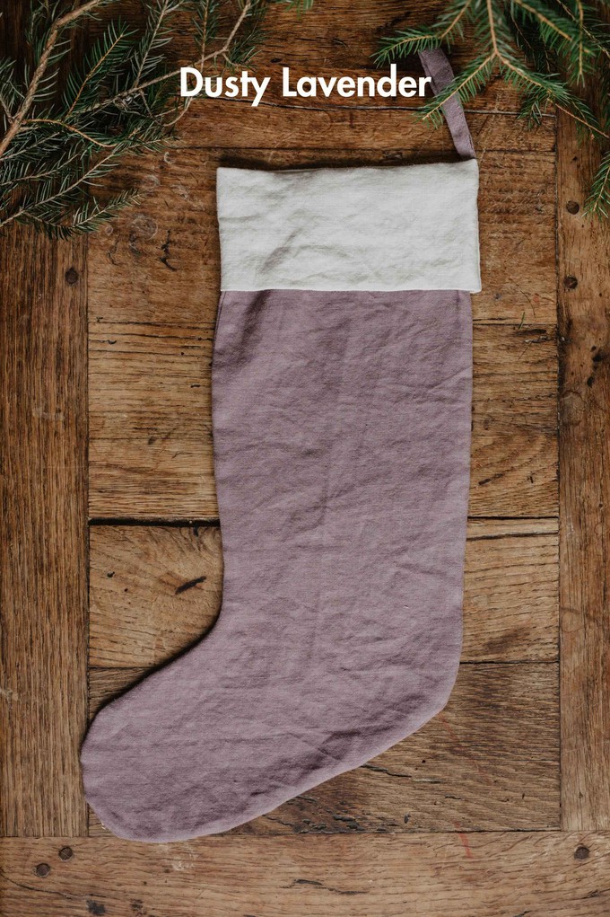 Linen Christmas stocking from AmourLinen