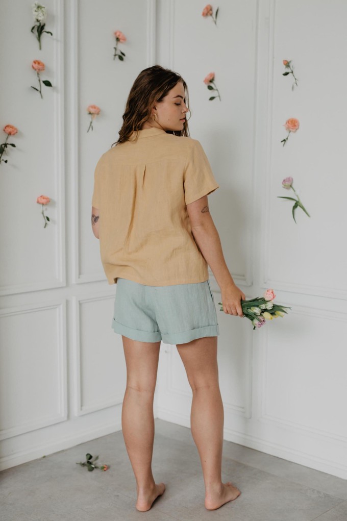 Linen shorts MIA in Mustard from AmourLinen