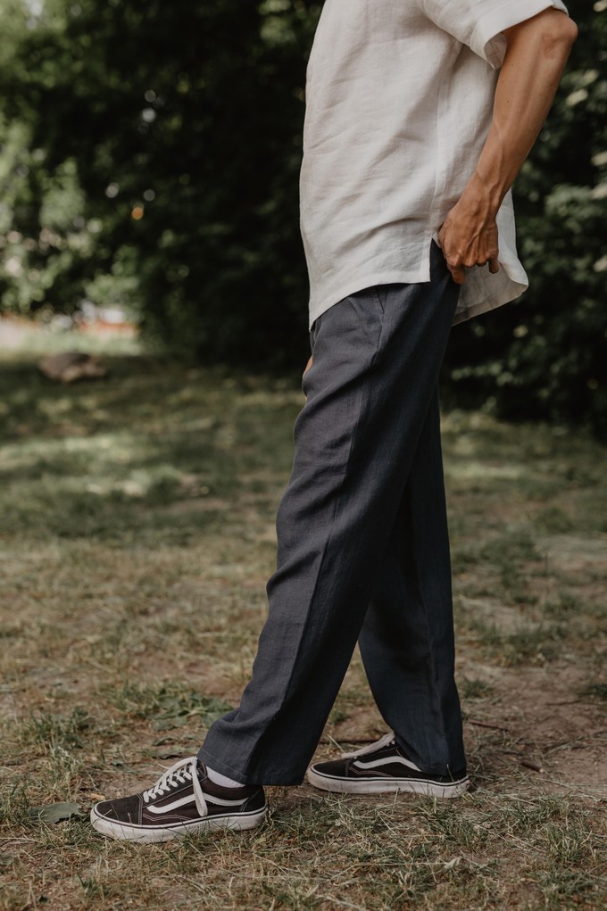 Linen pants ADONIS in Dusty Lavender from AmourLinen