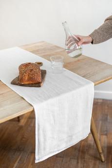 Linen table runner in White via AmourLinen