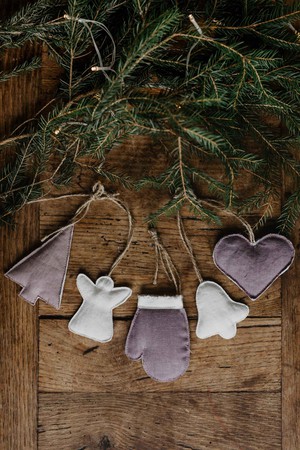 Christmas tree decorations (set of 5) from AmourLinen