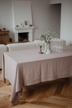 Linen tablecloth in Rosy Brown via AmourLinen