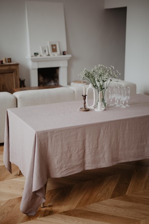 Linen tablecloth in Rosy Brown from AmourLinen