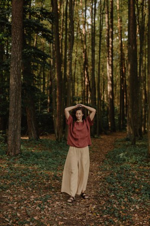 Linen top PORTO in Terracotta from AmourLinen