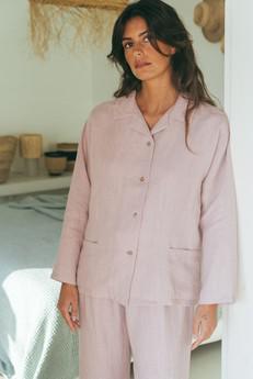 Long sleeve pajama set Snooze in Dusty Rose via AmourLinen