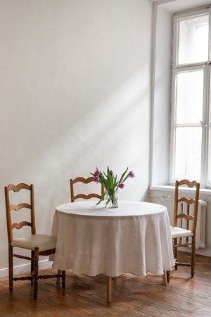 Round linen tablecloth from AmourLinen