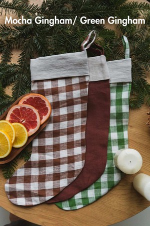 Linen Christmas stocking from AmourLinen