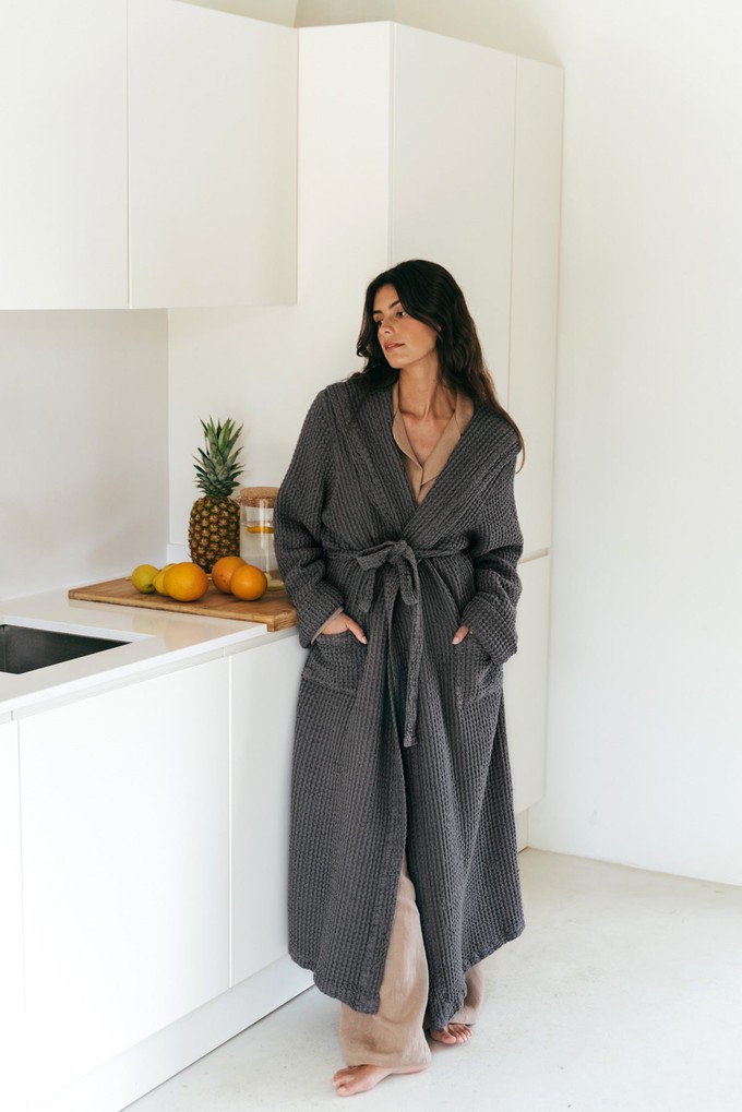 Waffle linen bathrobe Snuggle from AmourLinen