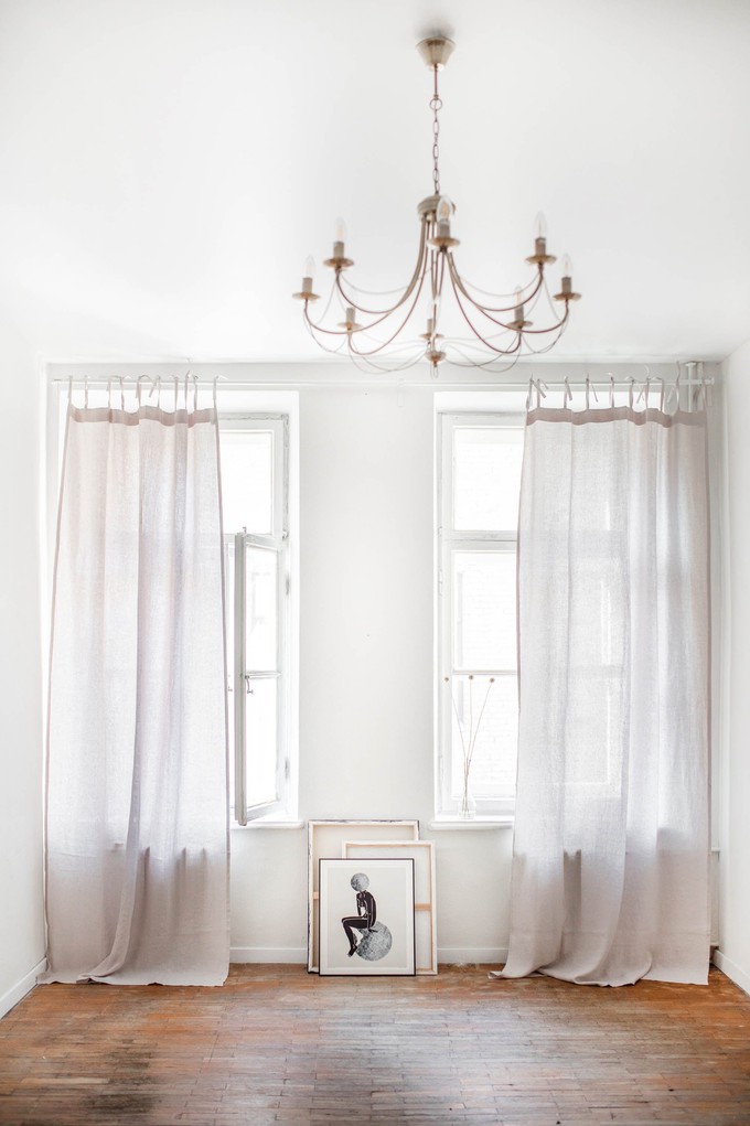 Tie top linen curtain from AmourLinen