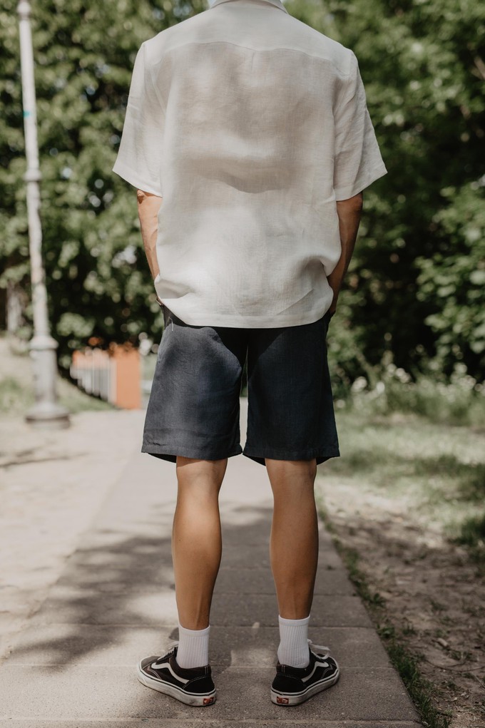 Classic linen shorts HERMES in Charcoal from AmourLinen