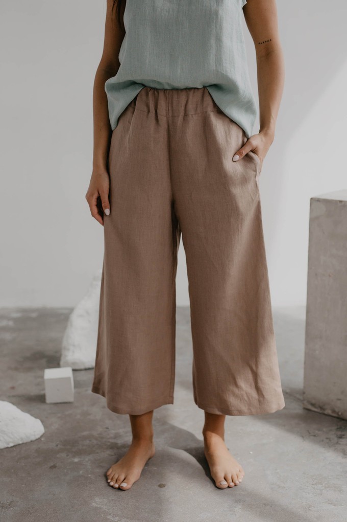 Linen pants Tokyo S Rosy Brown from AmourLinen