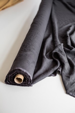 Charcoal 95" / 240 cm linen fabric from AmourLinen