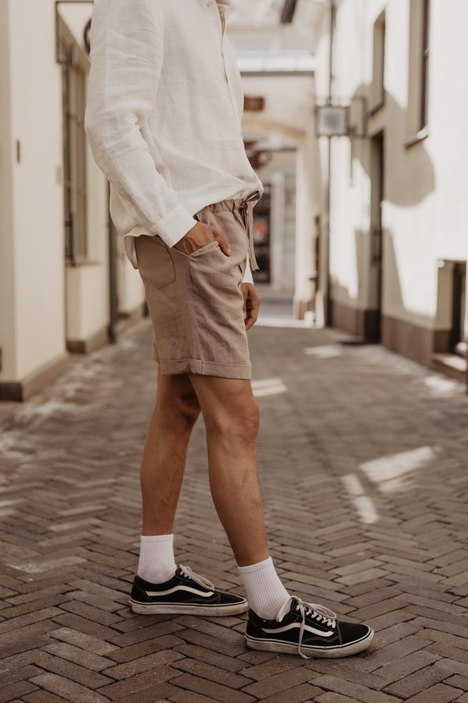 Linen shorts ARES in Rosy Brown from AmourLinen