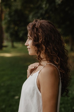 Linen slip dress ZOE in Dusty Rose from AmourLinen