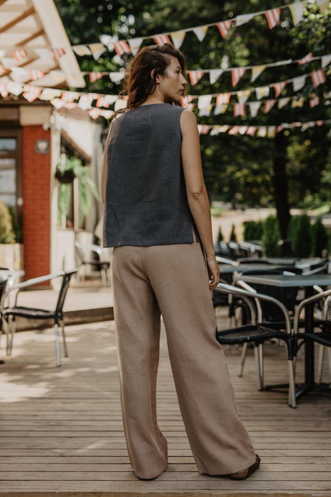 OULU super long linen pants in Terracotta from AmourLinen