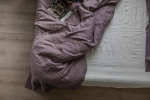 Linen duvet cover in Dusty Lavender from AmourLinen