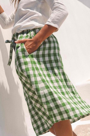 Bergen mid-length linen skirt from AmourLinen