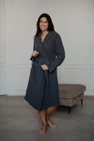 Waffle linen bathrobe Snuggle from AmourLinen