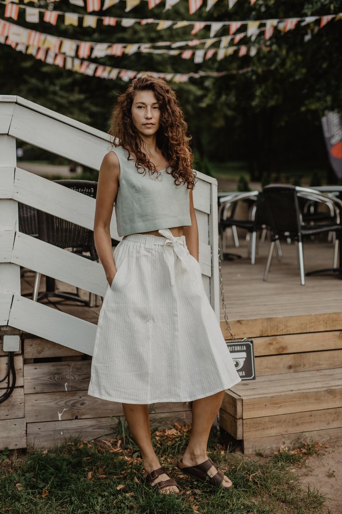 Bergen mid-length linen skirt from AmourLinen