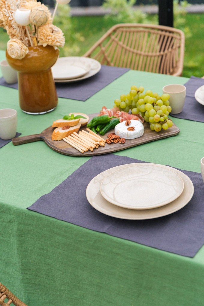 Linen tablecloth in Matcha Green from AmourLinen