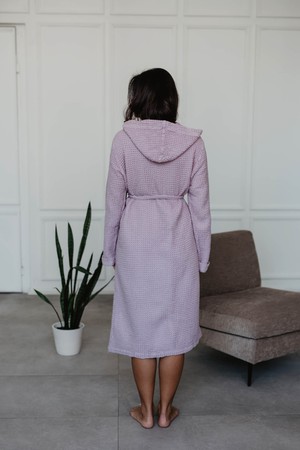 Waffle linen bathrobe Snuggle - Dusty Rose / Size 1 from AmourLinen