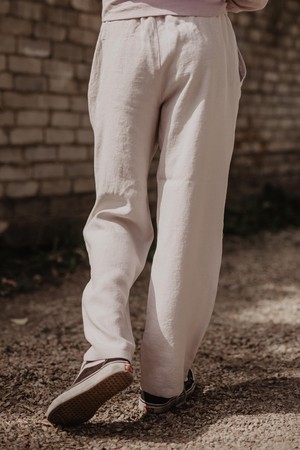 Linen pants ADONIS in Cream from AmourLinen