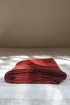 Linen flat sheet in Terracotta via AmourLinen