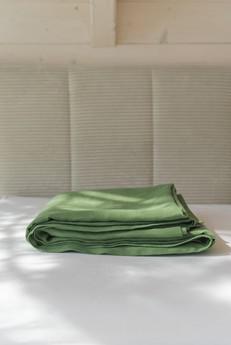 Linen flat sheet in Matcha Green via AmourLinen