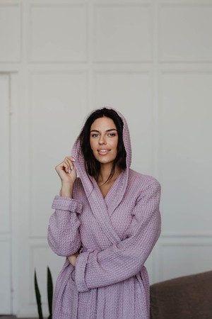 Waffle linen bathrobe Snuggle from AmourLinen