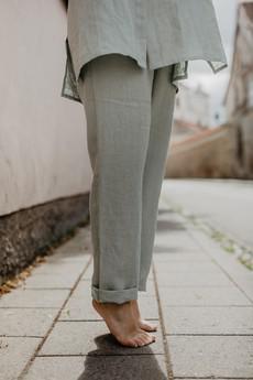 Linen pants MALMO in Sage Green via AmourLinen