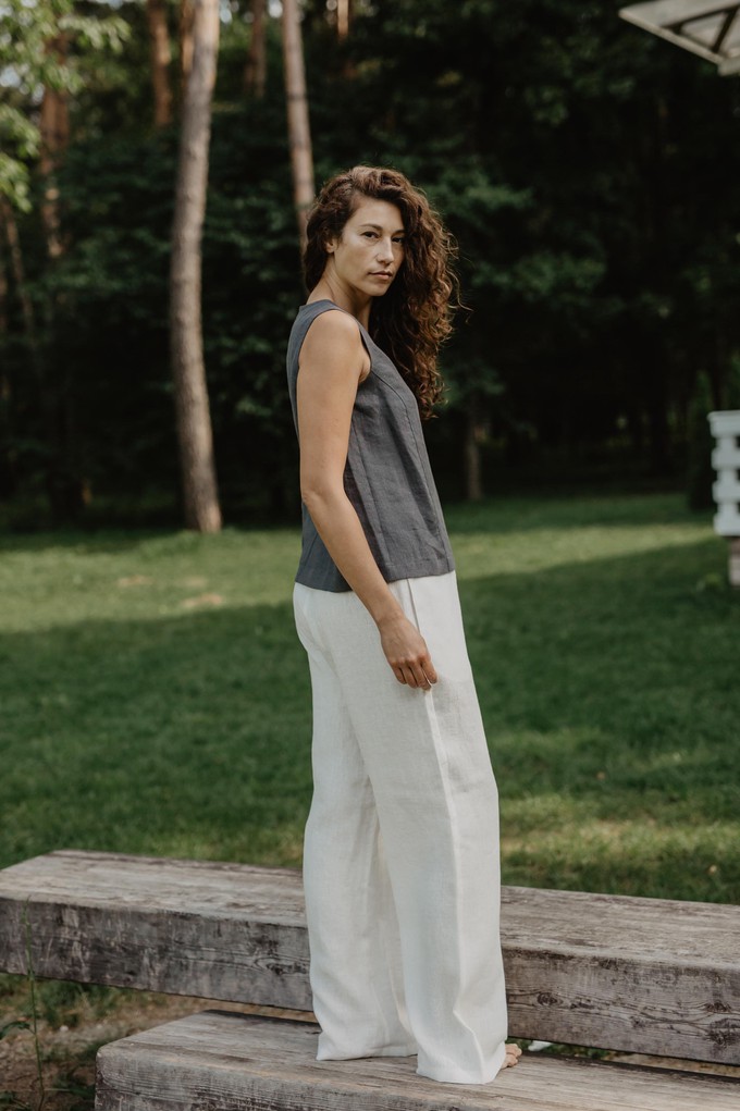 OULU super long linen pants in Cream from AmourLinen