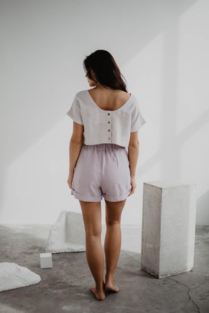 Linen shorts MIA M Dusty Rose from AmourLinen