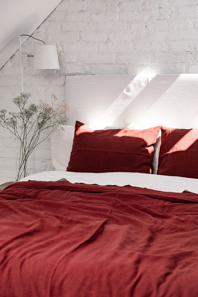 Linen duvet cover in Terracotta from AmourLinen