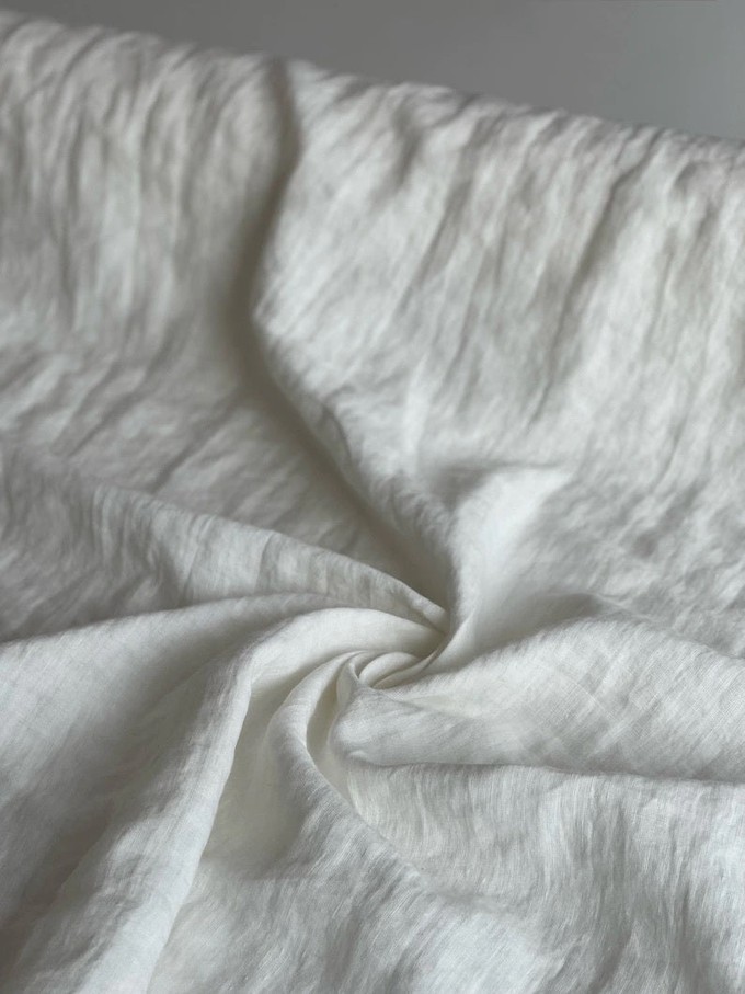 White 95" / 240 cm linen fabric from AmourLinen