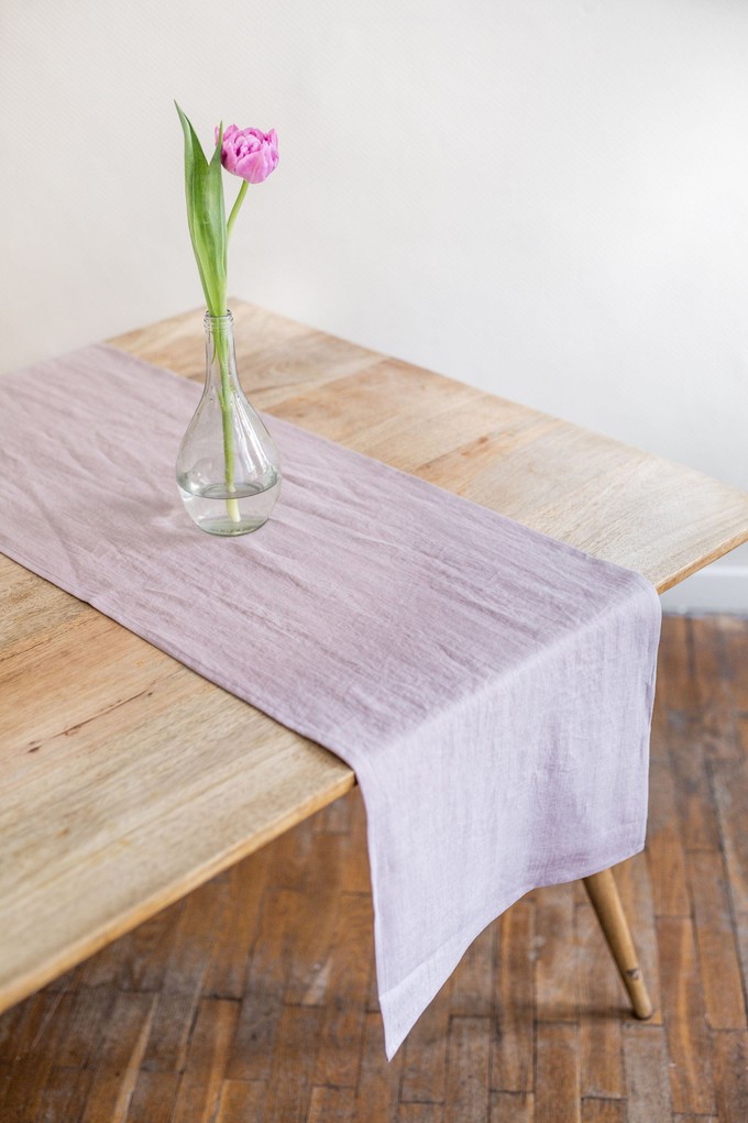 Linen table runner in Dusty Rose from AmourLinen