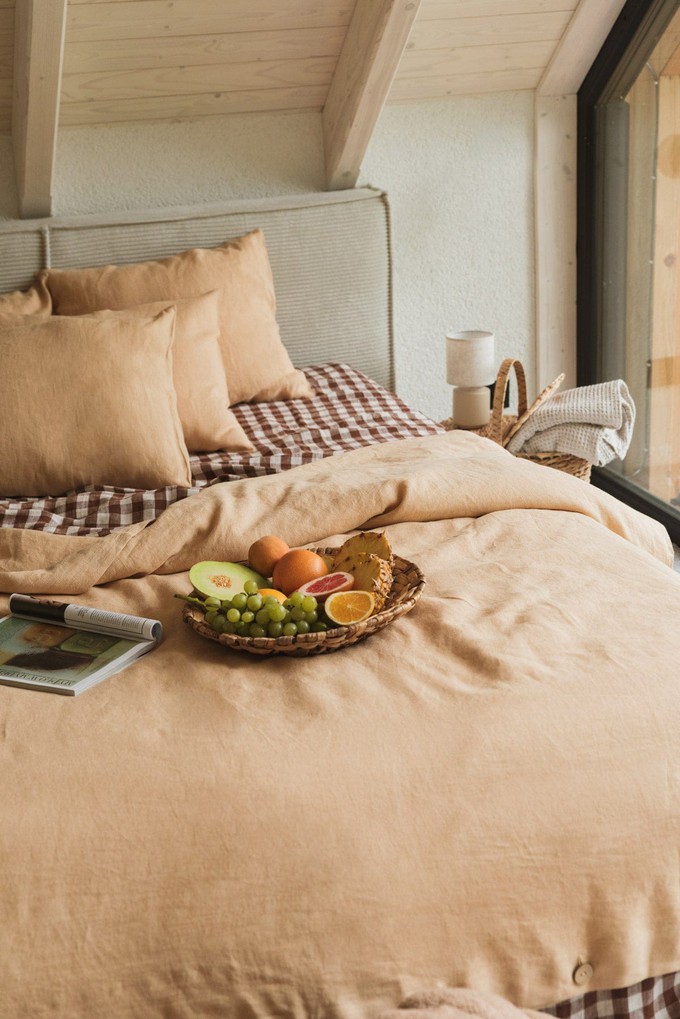 Linen bedding set in Mustard from AmourLinen