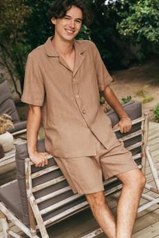 Loungewear set ASPEN in Rosy Brown via AmourLinen