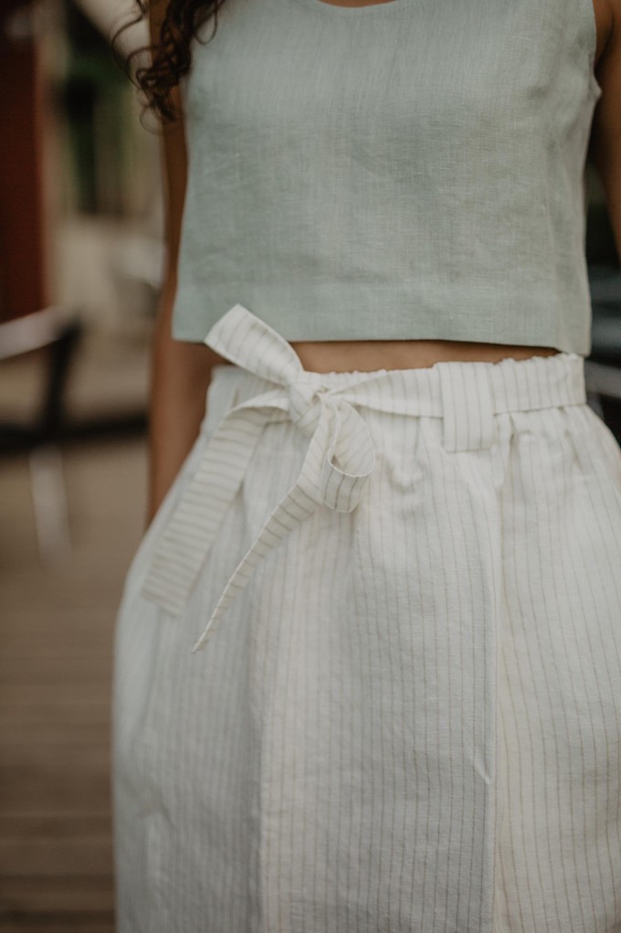 Bergen mid-length linen skirt from AmourLinen