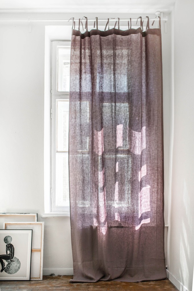 Tie top linen curtain from AmourLinen