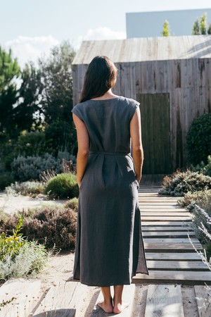 Aurora mid-length linen dress from AmourLinen