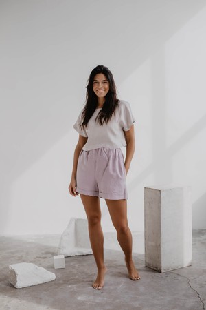 Linen shorts MIA M Dusty Rose from AmourLinen