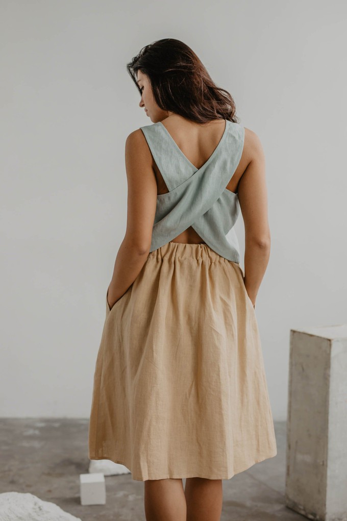 Mustard linen skirt hotsell