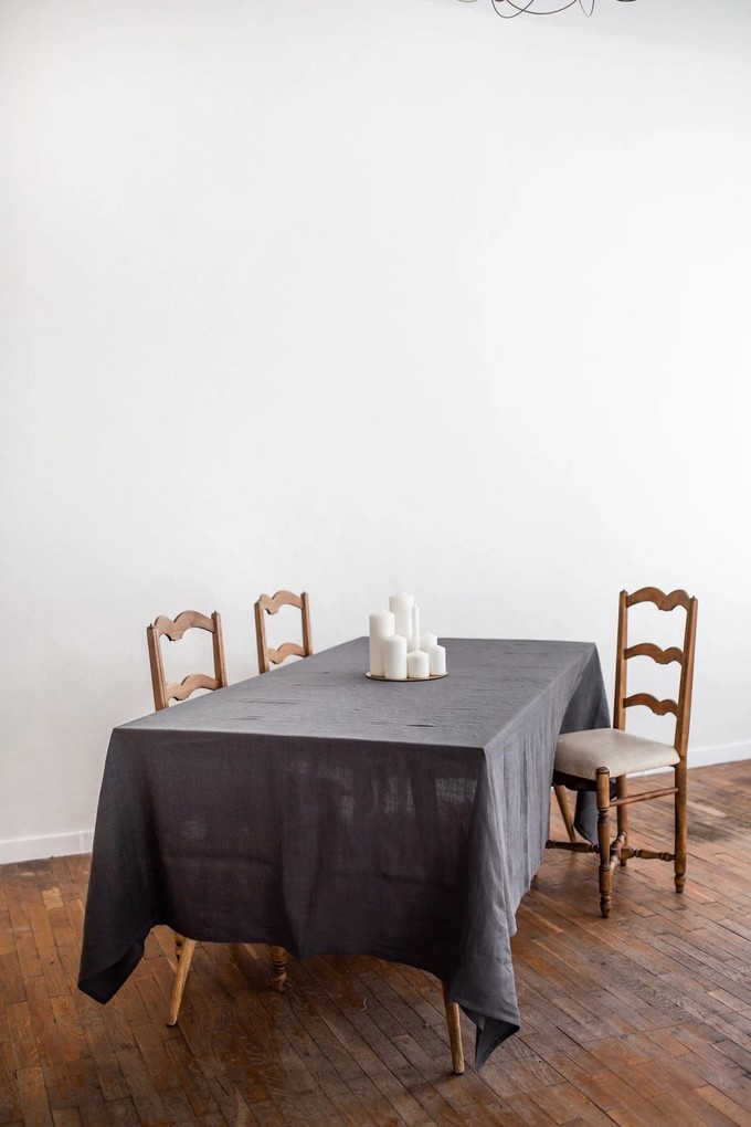 Linen tablecloth in Charcoal from AmourLinen